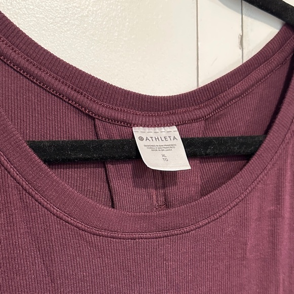 Athleta With Ease Ribbed Burgundy Top, XL - Picture 2 of 4